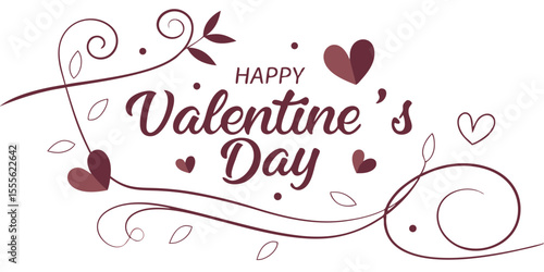 Valentine’s Day typography writing design, made for celebrating love on 14 February in white background vector illustration.