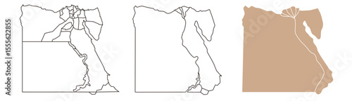Egypt map – vector illustration of administrative regions and borders