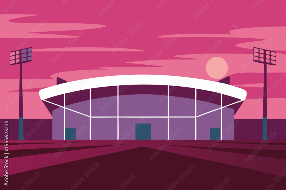 Fototapeta premium Modern vector illustration of urban building architecture with glass windows and a contemporary design