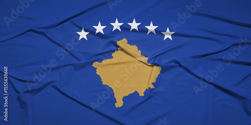 Wind Blowing  Kosovo Flag – Perfect for National Holiday Themes