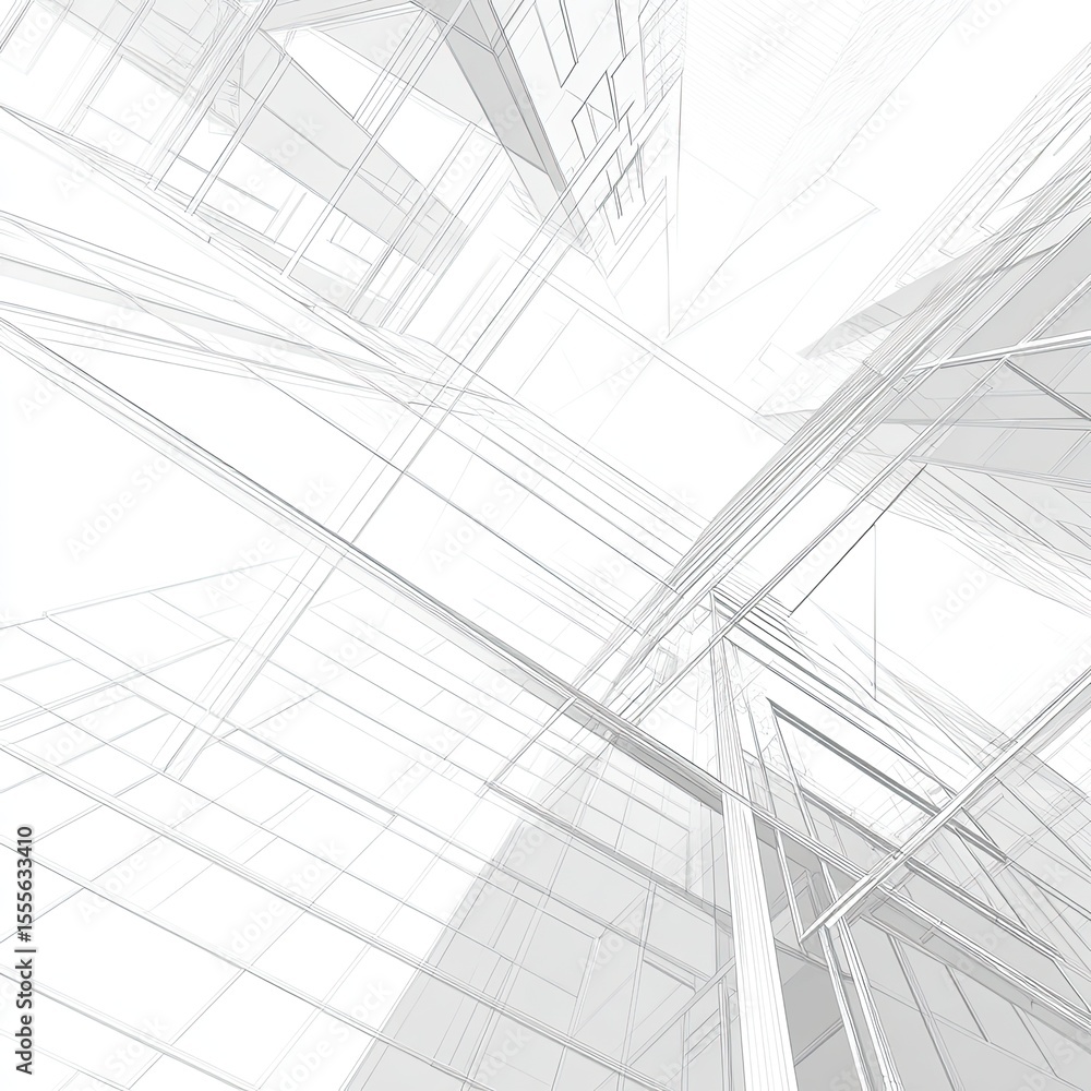 Obraz premium Abstract architectural wireframe
