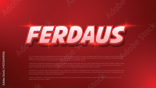 Text effect for the name "Ferdaus" 