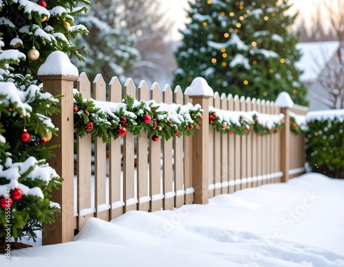 Winter wonderland Christmas fence