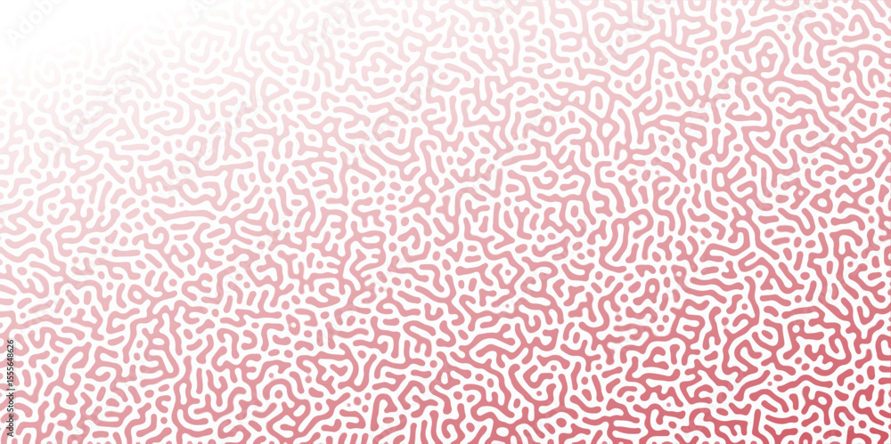 Fototapeta premium Abstract Reaction-diffusion Turing pattern natural texture red gradient color scheme. Linear design with biological algorithm psychedelic background. Reaction-diffusion or truing patter
