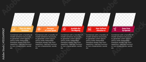 abstract design of timeline template with diagonal books for photo space, icons, and titles. vector illustration infographic company milestones timeline template diagonal stripes on black background