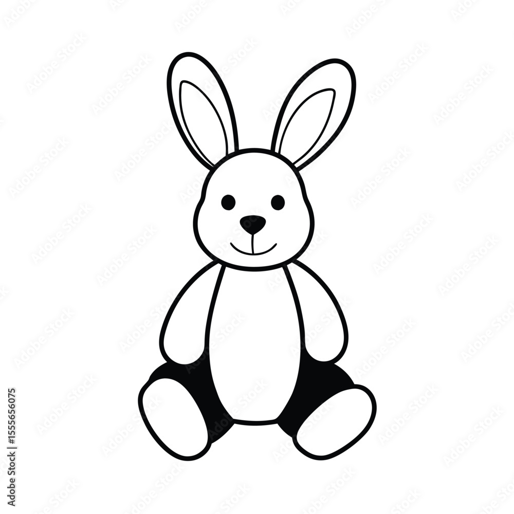 Fototapeta premium Charming stuffed bunny toy sitting peacefully on a clean white background perfect for children s designs