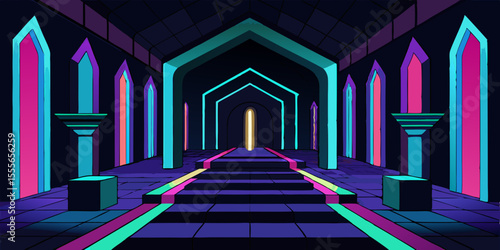 Neon Glow A Futuristic Hallway Design Concept