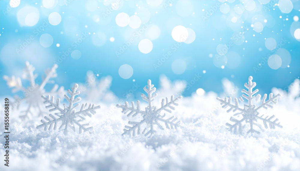 Naklejka premium Snowflake, blue, Generated image