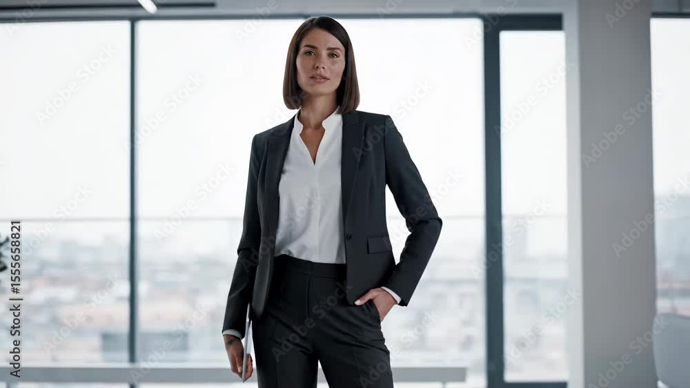Professional Woman in Business Attire in Modern Office Professional Woman in Business Attire in Modern Office