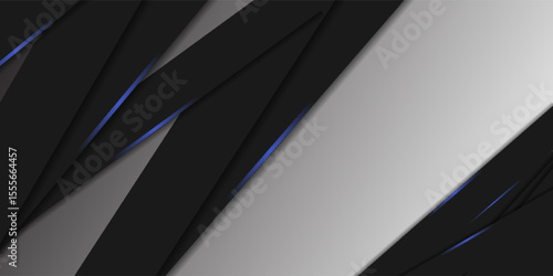 Modern abstract of metal plates with blue neon lights. poster in vector modern