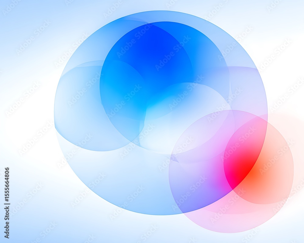 Obraz premium Abstract circles blending soft colors smoothly