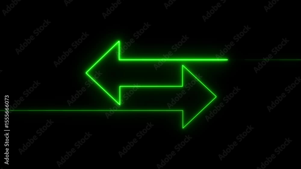 direction right and left arrow icon animation glowing neon pink and blue color road sign information traffic signal moving road side sign symbol on black background.4k video direction right and left arrow icon animation glowing neon pink and blue color road sign information traffic signal moving road side sign symbol on black background.4k video