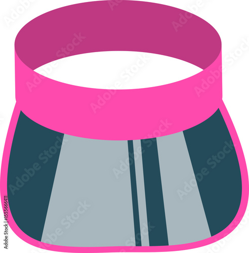 Trendy pink suncap front illustration for summer sun protection