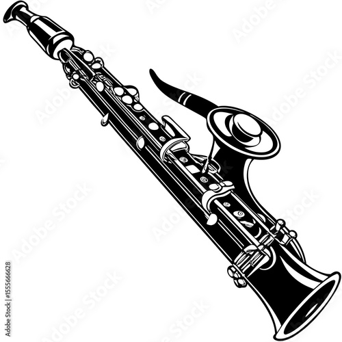 saxophone isolated on black background