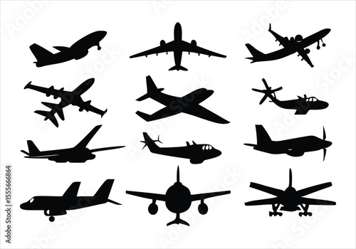 airplane icon set vector illustration