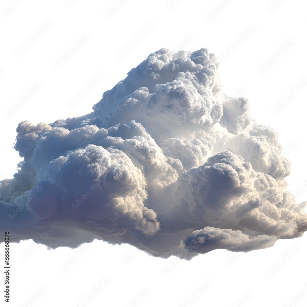 Naklejka premium A Beautifully Fluffy Cloud Formation against a Bright, Clear Sky, Creating a Serene and Soothing Ambiance for Nature Lovers and Photographers Alike