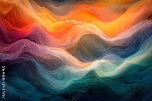 Abstract Wave Canvas: Serene Hues and Flowing Forms