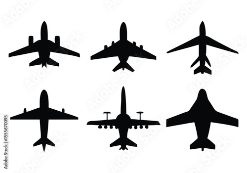 various type of airplane icon set vector illustration