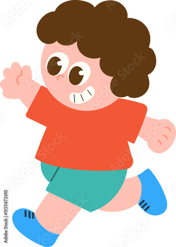 Running Happy Child Illustration
