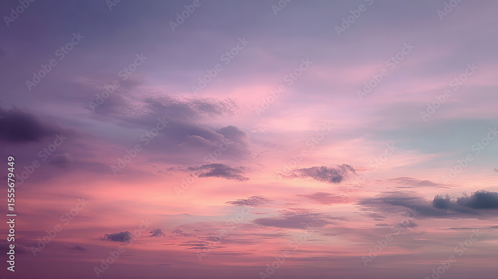 Fototapeta premium serene sky featuring gentle gradients transitioning from soft pink to deep purple