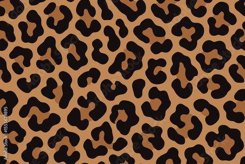 Seamless Classic Lynx Print Pattern with Black and Brown Spots