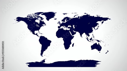 Wallpaper Mural World Map: A Simple, Dark Blue Silhouette Illustration of the Earth Torontodigital.ca