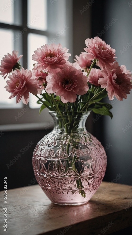 custom made wallpaper toronto digitalVASE WITH PINK FLOWERS