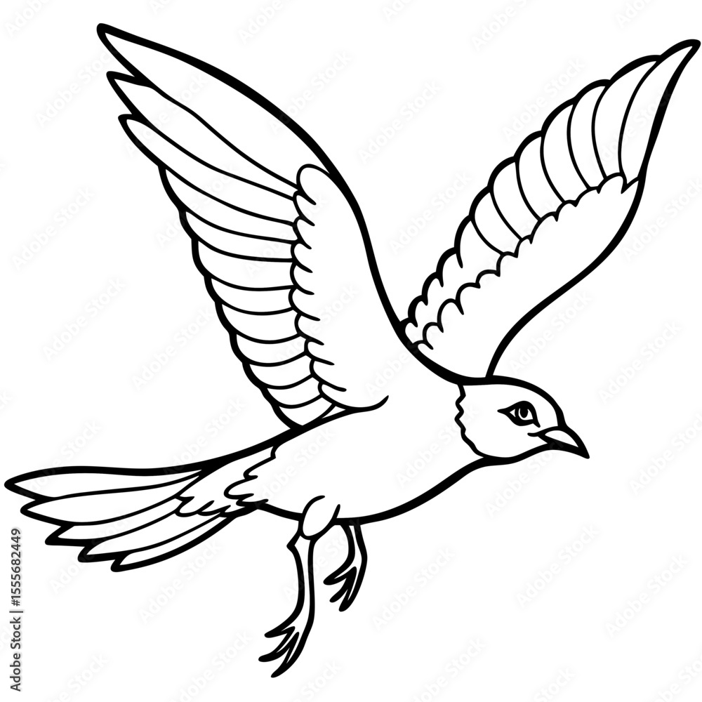 Obraz premium vector illustration of a flying bird