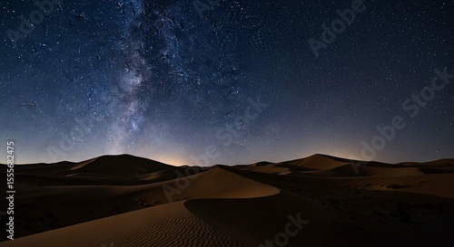 A nighttime desert landscape