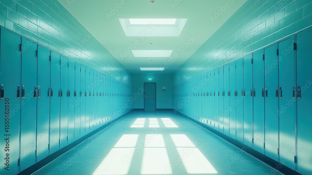 Fototapeta premium Empty school hallway (1)