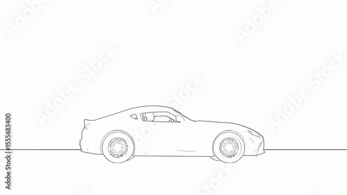 moving car line art animation