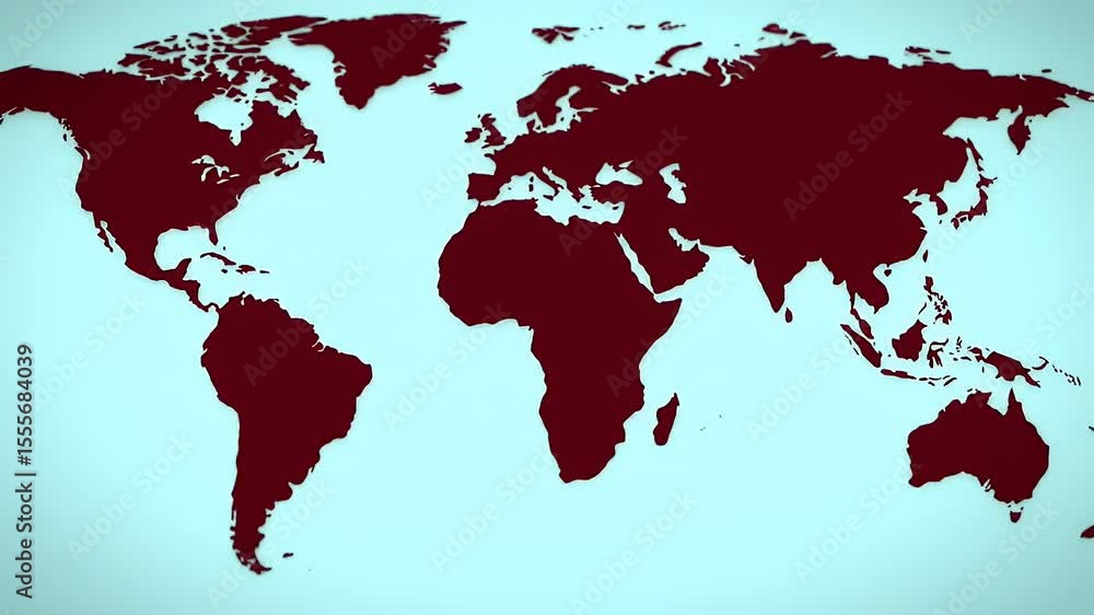 World Map: A Maroon Globe Perspective World Map: A Maroon Globe Perspective