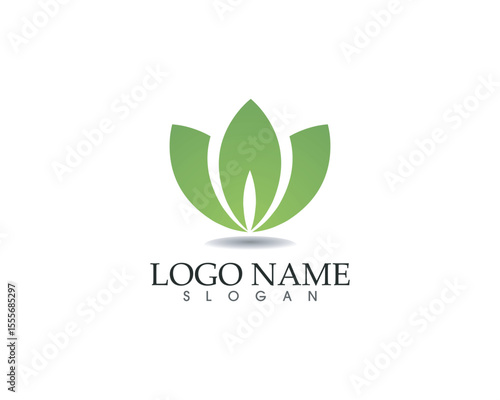 leaf green nature logo and symbol template Vector