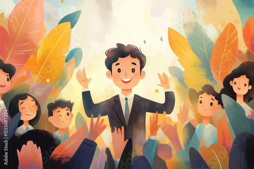 Great job! The boss encourages the staff after completing a successful project, showcasing recognition and motivation., Generative AI