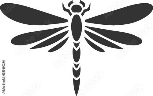 Dragonfly vector silhouette black