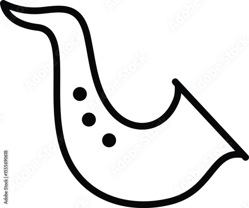 Trumpet Black Line Wind Instrument Illustration