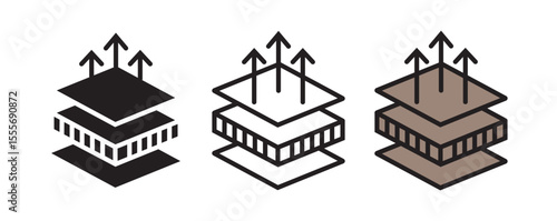 Insulation icon in black and colored style.insulation icon
