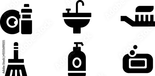 Modern Rounded Filled Hygiene Routinel Icon Set