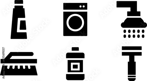 Modern Rounded Filled Hygiene Routinel Icon Set