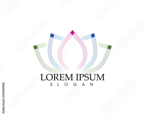 leaf green nature logo and symbol template Vector .