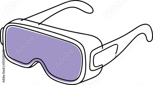 Purple Goggles with Protective Lens and Adjustable Straps for Safety