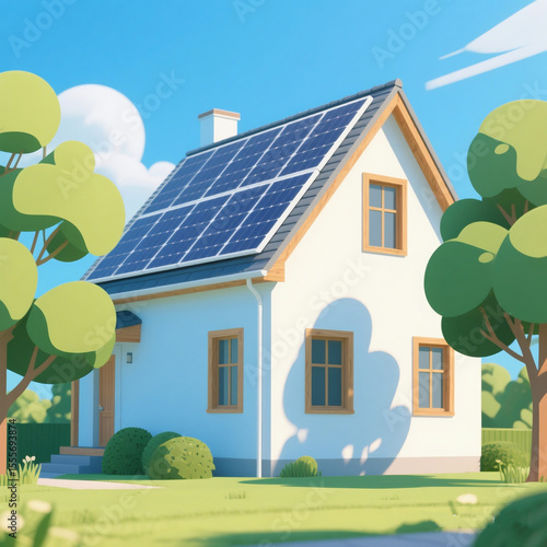 house with solar panels