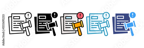 Compliance Risk Icon Set Multiple Style Collection