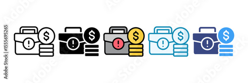 Business Risk Icon Set Multiple Style Collection