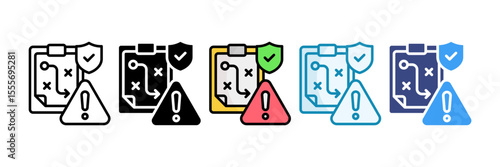 Contingency Plan Icon Set Multiple Style Collection