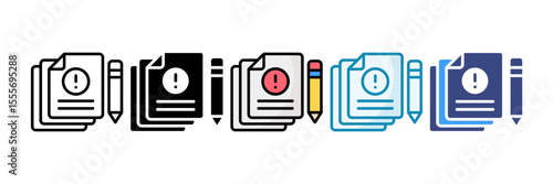 Risk Report Icon Set Multiple Style Collection