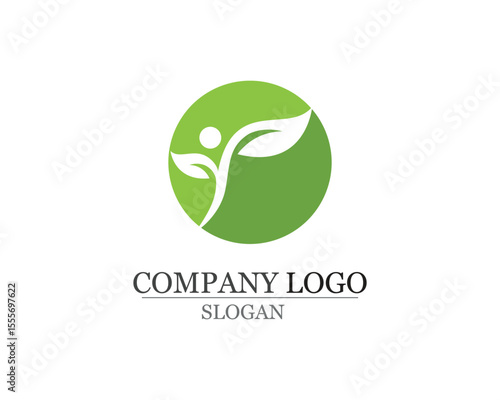 leaf green nature logo and symbol template Vector app