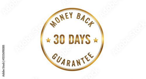 Gold Money Back Guarantee Badge with 30 Days Return Policy.
