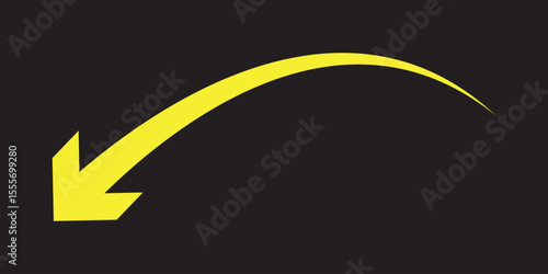 Long curve arrow icon. Long arrow. Curved arrow icon isolated on white background. Long curve arrow icon vector illustration.