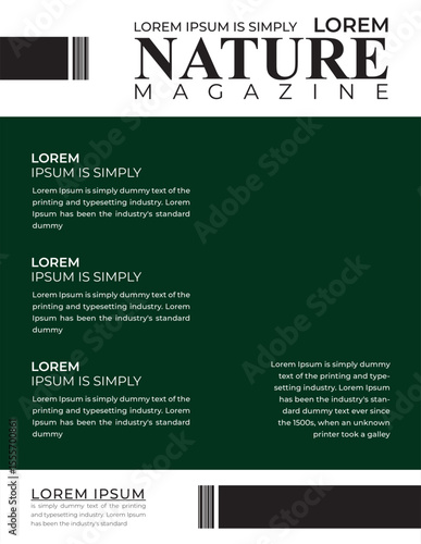 Nature's Essence – The Green Awakening, Verdant Serenity: A Lush Botanical Escape Cover Desgin, Magazine design poster design